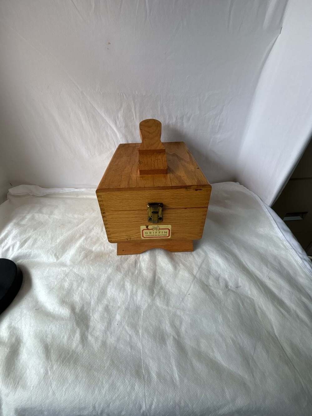 Vintage Griffin Shinemaster Wooden Shoe Shine Box